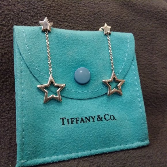 Tiffany & Co. Sterling Silver Star Dangle Earrings